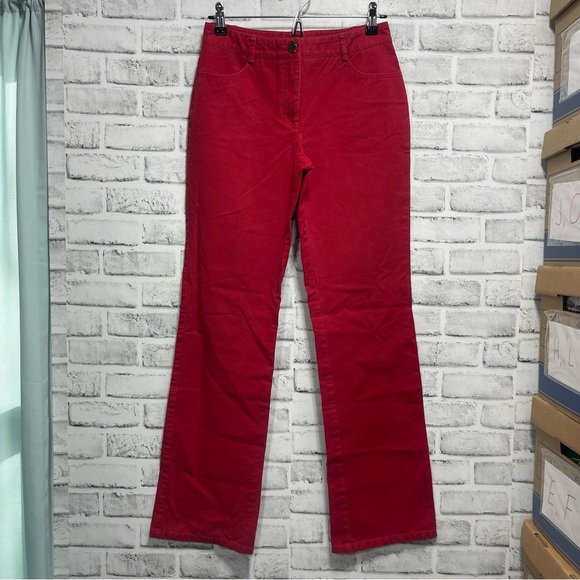 Adrienne Vittadini Classico Red Straight Leg Pants 2 - Picture 1 of 4